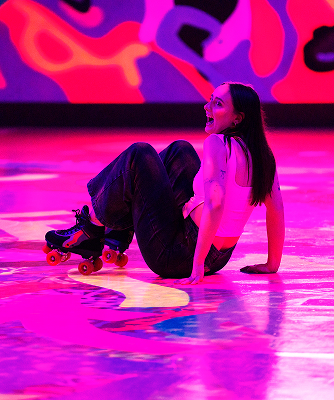 Girl enjoying skating at Gutterball North Shields